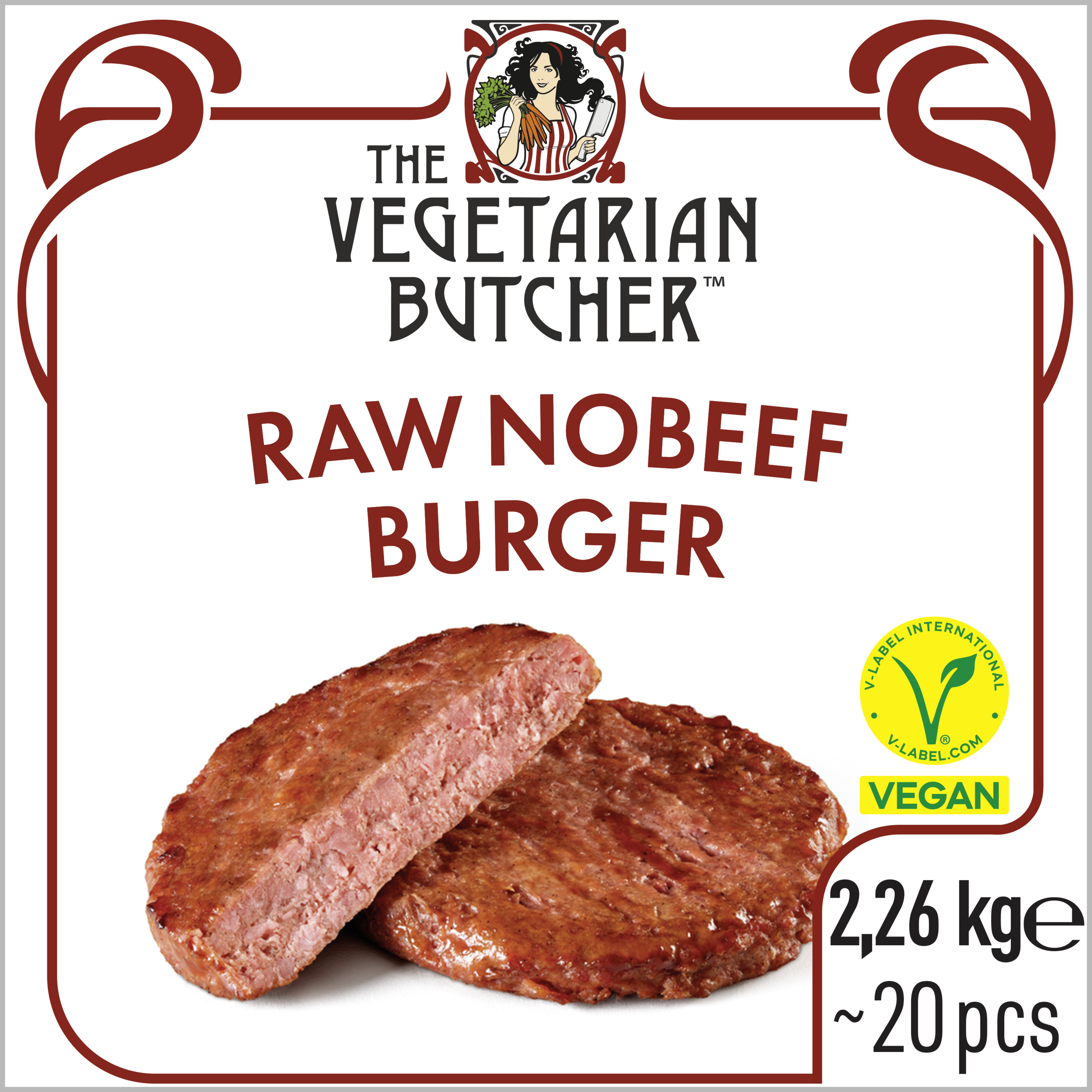 The Vegetarian Butcher Raw NoBeef Burger 2.26 kg