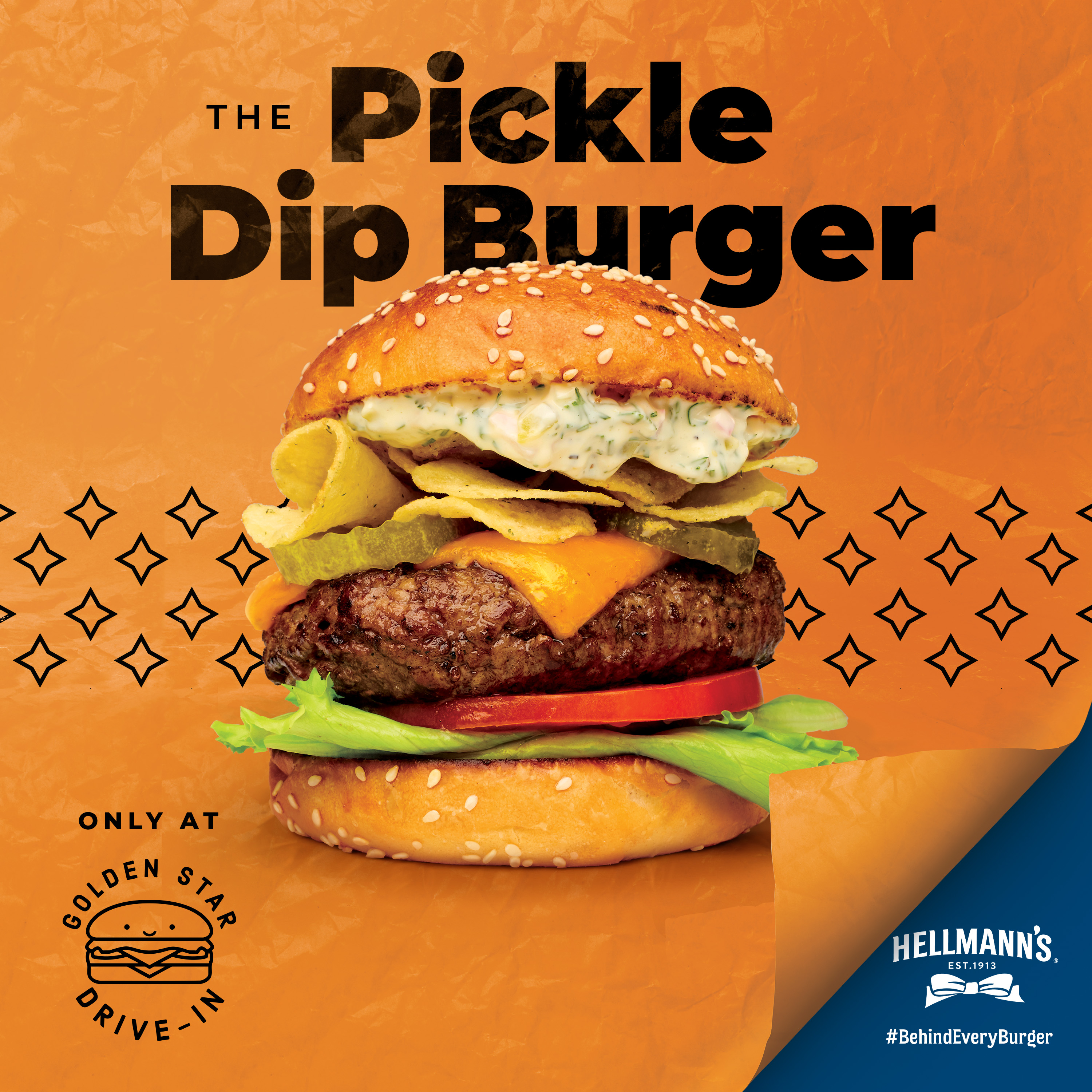 The Pickle Dip Burger #BehindEveryBurger, only at Golden Star Drive In