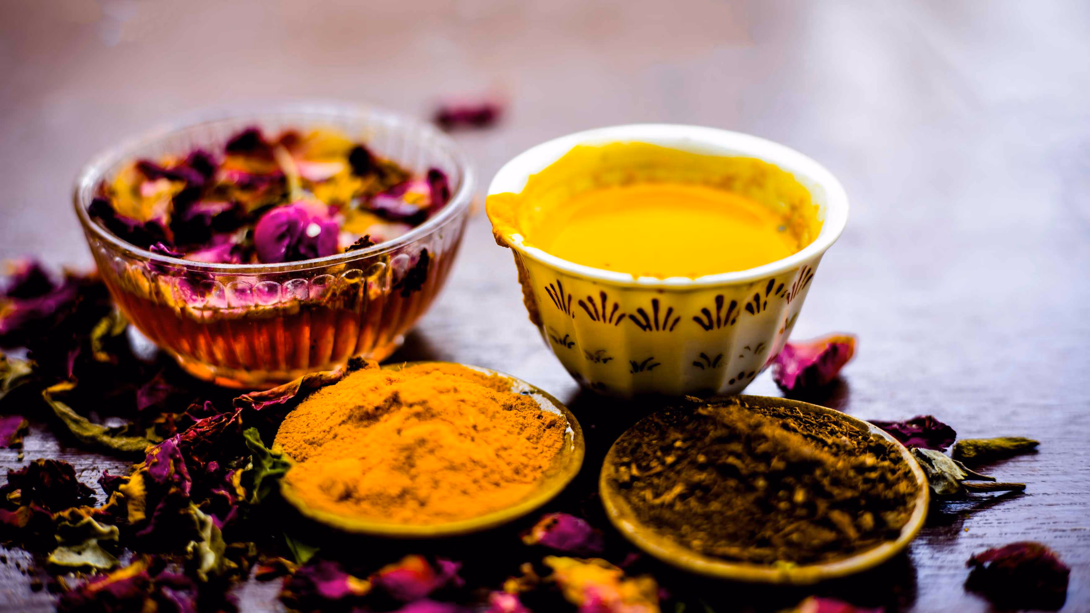 Rose Water + Gram Flour + Turmeric Pack for Acne-Prone Skin